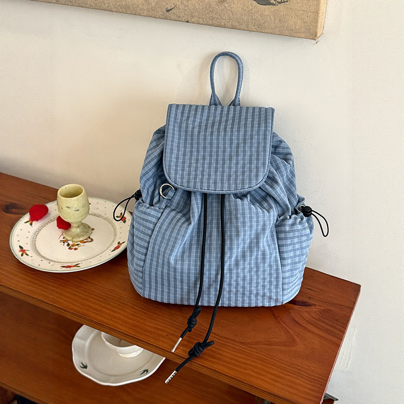 Canvas Backpack Casual - チェック柄のラップトップ軽量バックパック Canva 女性用旅行大容量中学校バッグカジュアルギフト十代の学生向け