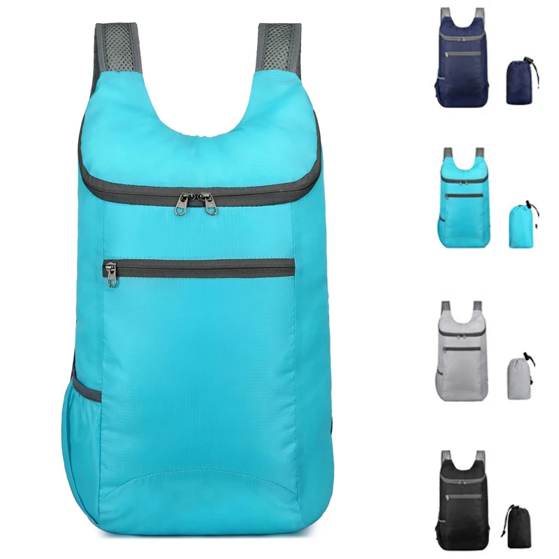 Foldable Backpack Small - 男性と女性のための防水折りたたみ式バックパック,大容量,キャンプやハイキング用のポータブルバッグ,アウトドアスポーツバッグ