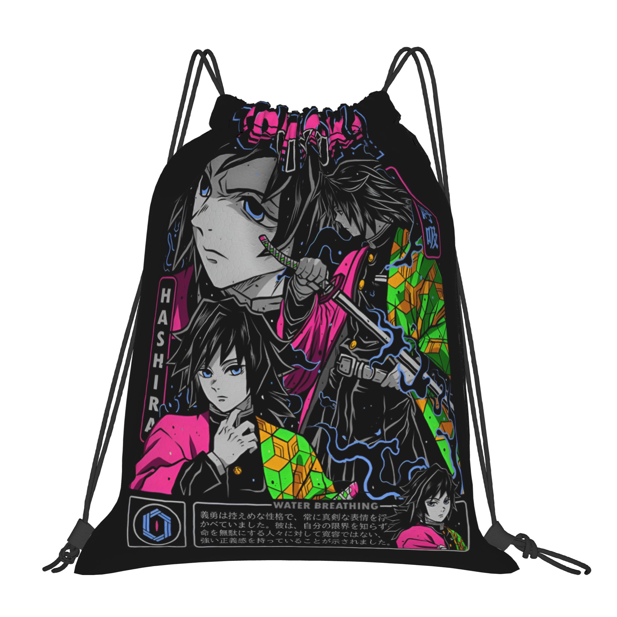 Drawstring Gym Bag - カスタムデーモンスレイヤーズ巾着バッグ女性男性軽量グアイユ・トミオカスポーツジム収納バックパック