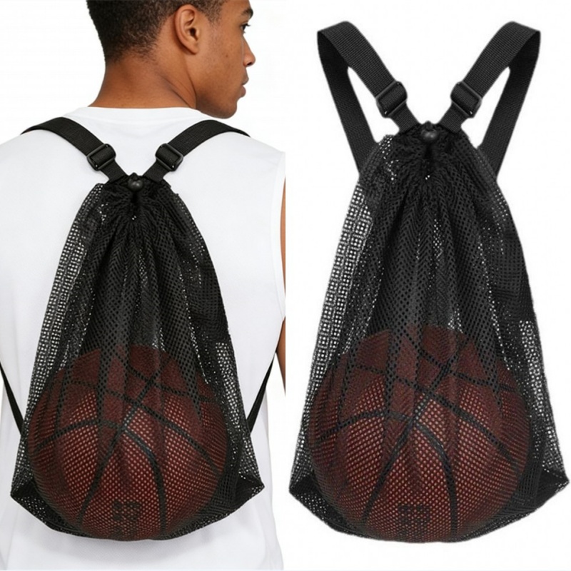 ポータブル巾着メッシュバックパックバッグ フットボール バス - Drawstring Gym Bag のレビューと価格
