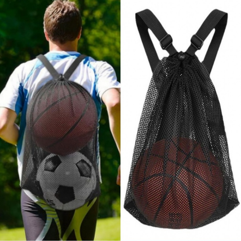 ポータブル巾着メッシュバックパックバッグ フットボール バス - Drawstring Gym Bag のレビューと価格