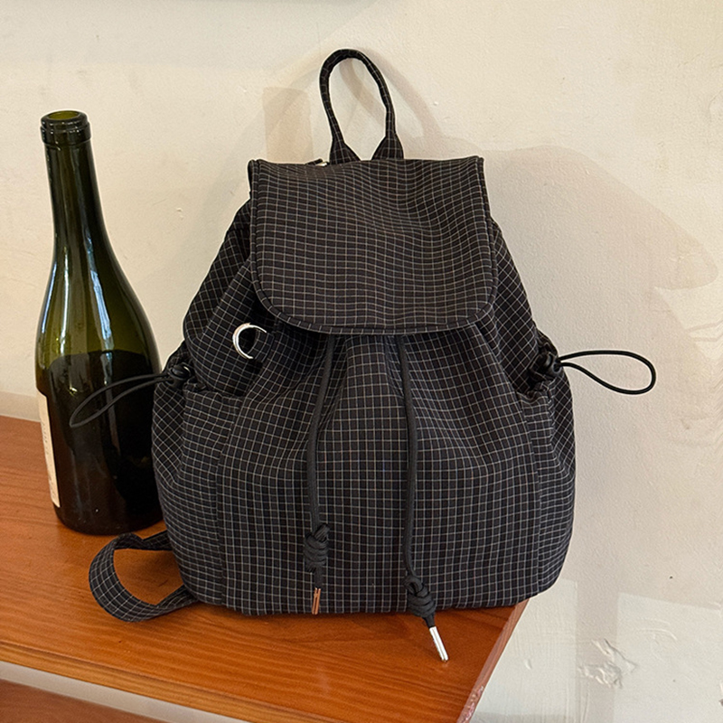 チェック柄のラップトップ軽量バックパック Canva 女性用 - Canvas Backpack Casual のレビューと価格