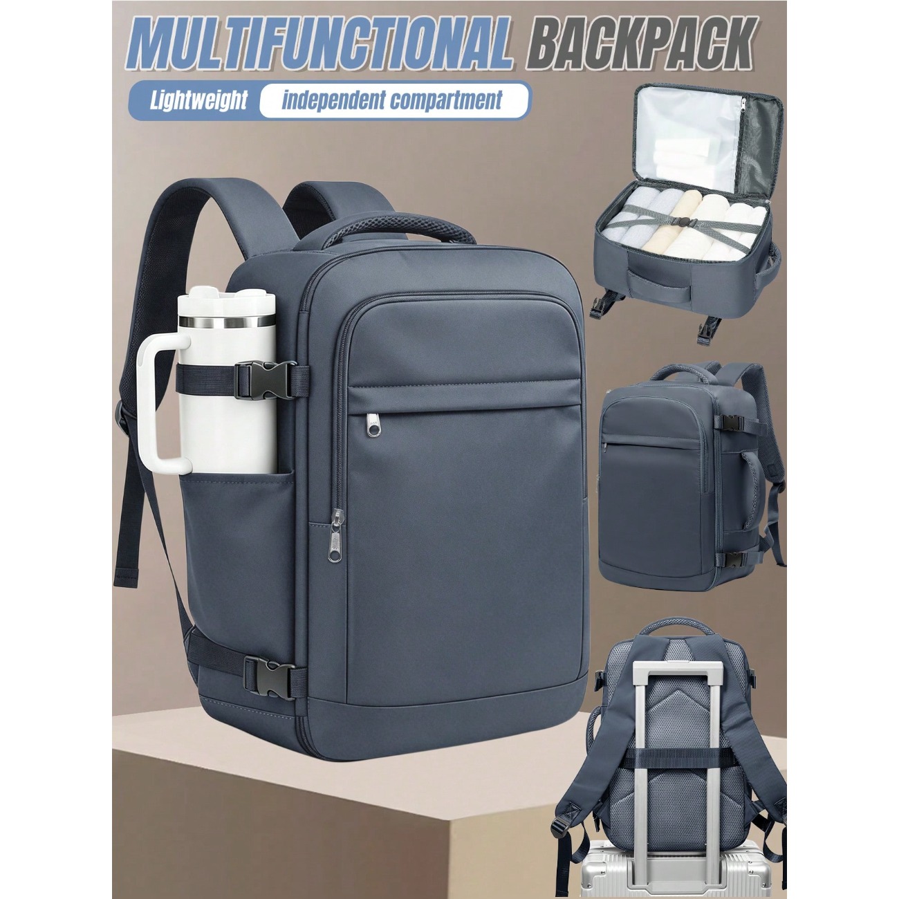 軽量大容量トラベルバックパック、防水ナイロン生地、短期旅行用 - Laptop Backpack 15.6 のレビューと価格
