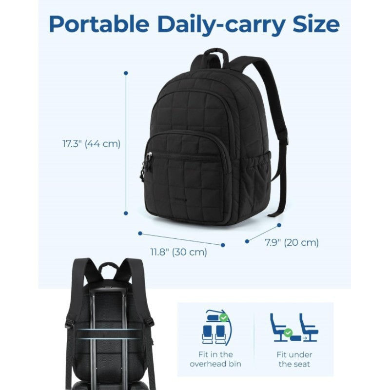 OUIO ファッションキルティングパフィーラップトップバック - Laptop Backpack 15.6 のレビューと価格