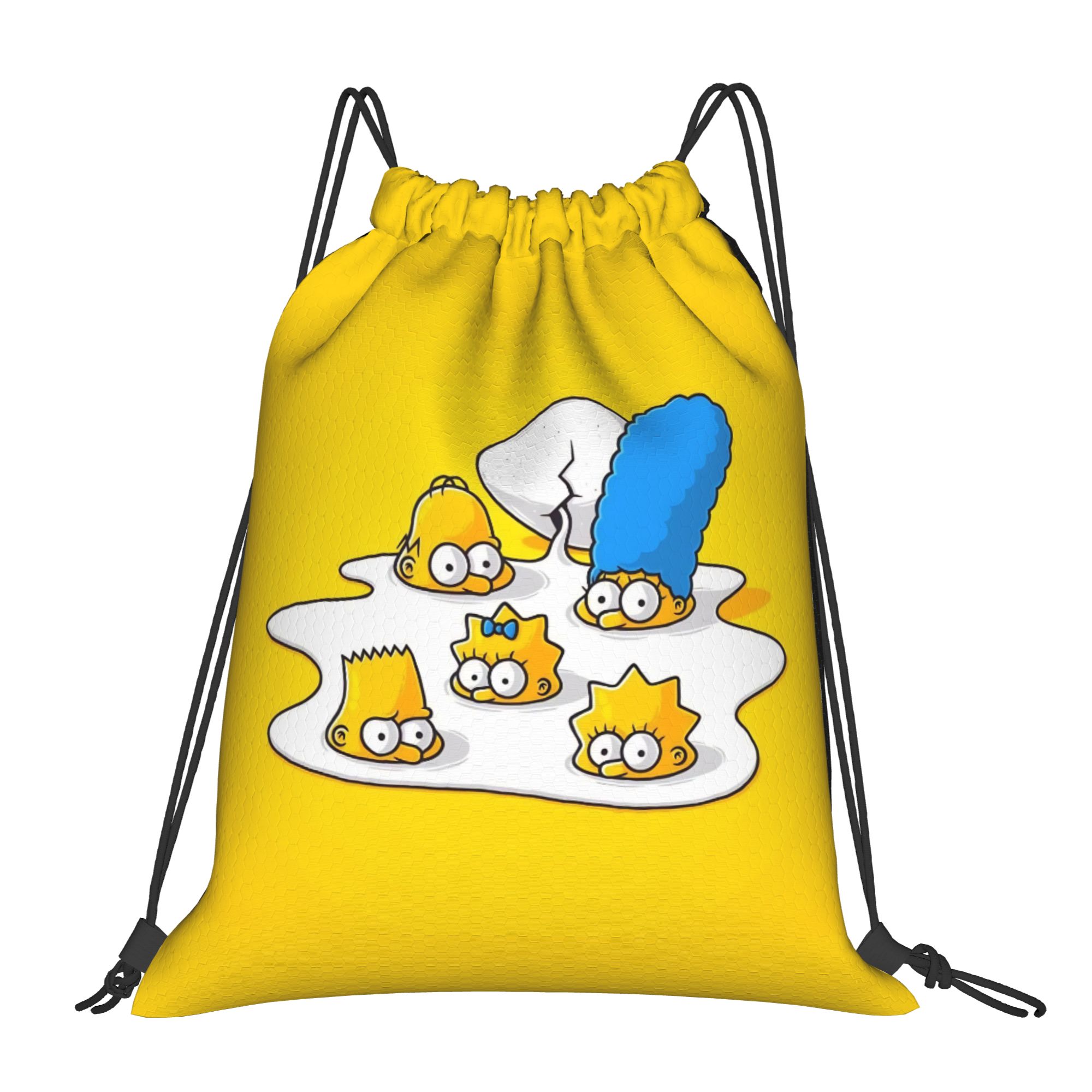 シンプソンズ風カートゥーン柄巾着バックパック、ジムスポーツ用 - Drawstring Gym Bag のレビューと価格